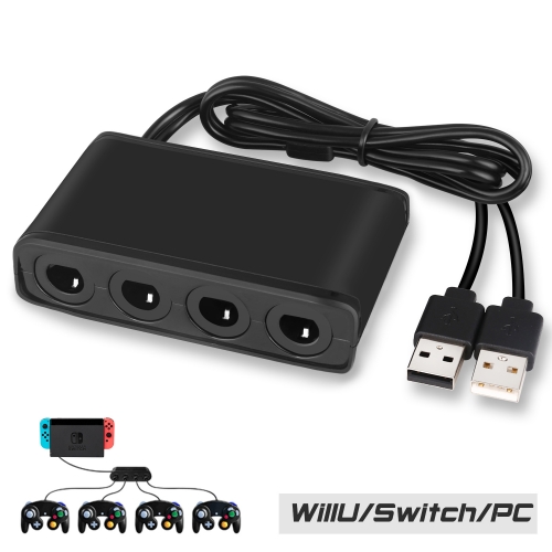 [3 IN 1] Adaptateur de convertisseur KINGTOP pour contrôleurs GameCube avec 4 ports, entrées portables pour Nintendo Switch, Wii U, PC
