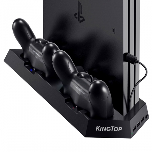KINGTOP PS4 Fan Support de ventilateur universel pour Playstation PS4 Deux ventilateurs Support vertical Refroidisseur pour les contrôleurs PS4 / PS4